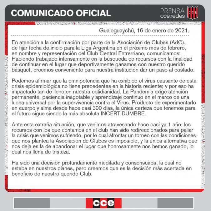 comunicado CCE